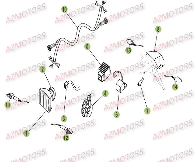 Installation Electrique AZMOTORS PiÃ¨ces Beta 50 Motard TRACK - 2009