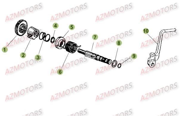 Kick   Starter AZMOTORS PiÃ¨ces Beta 50 Motard TRACK - 2009