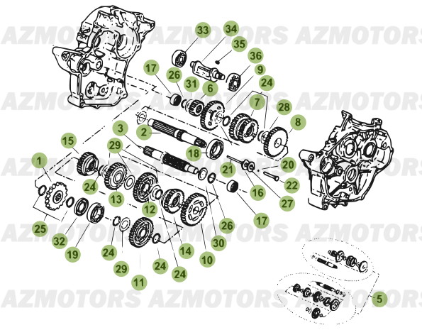 Boite A Vitesses AZMOTORS PiÃ¨ces Beta 50 Motard TRACK - 2013-2012