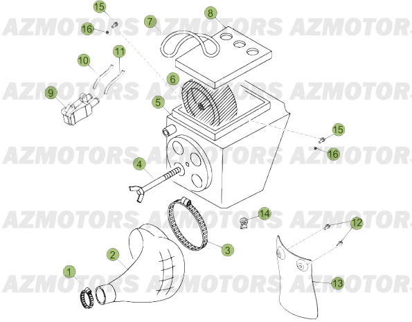 Boitier Du Filtre AZMOTORS PiÃ¨ces Beta 50 Motard TRACK - 2013-2012