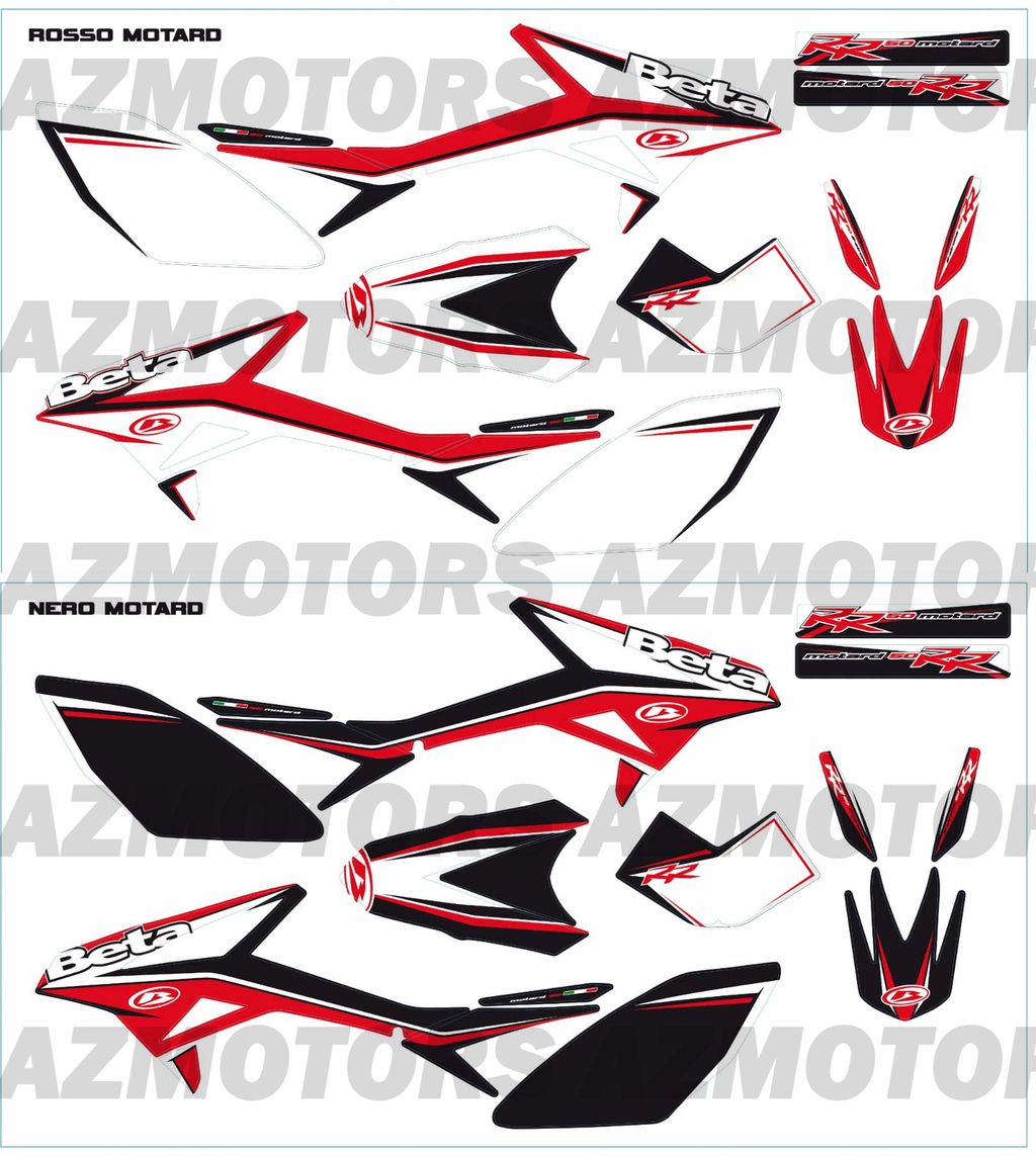 Kit Decors AZMOTORS PiÃ¨ces Beta 50 Motard TRACK - 2013-2012