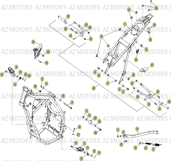 Accessoires Du Chassis AZMOTORS PiÃ¨ces Beta 50 Motard TRACK - 2015-2014