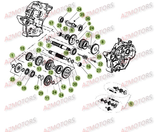 Boite A Vitesses AZMOTORS PiÃ¨ces Beta 50 Motard TRACK - 2015-2014