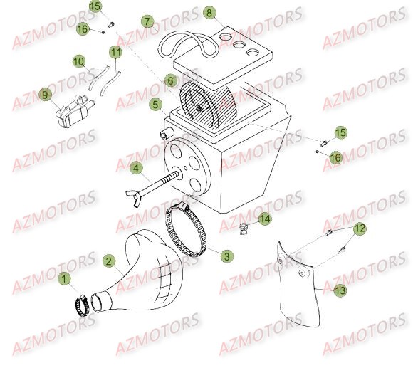 Boitier Du Filtre AZMOTORS PiÃ¨ces Beta 50 Motard TRACK - 2015-2014