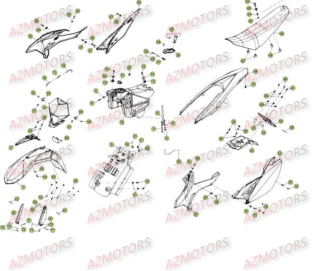 PROTECTION TIGE - KIT WHITE - BETA pour CARENAGES - RESERVOIR - SELLE DU No SERIE 401332 A 499999 de 50-TRACK-14