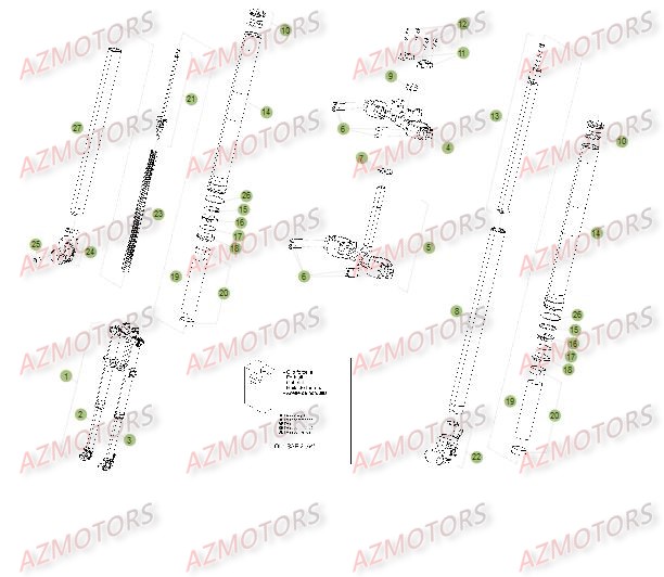 Fourche Du No Serie 401332 A 499999 AZMOTORS PiÃ¨ces Beta 50 Motard TRACK - 2015-2014