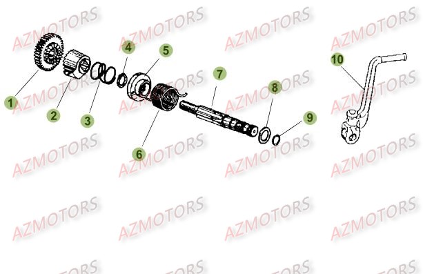 Kick Starter AZMOTORS PiÃ¨ces Beta 50 Motard TRACK - 2015-2014