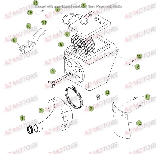 Boitier Du Filtre AZMOTORS PiÃ¨ces Beta 50 Motard TRACK - 2016