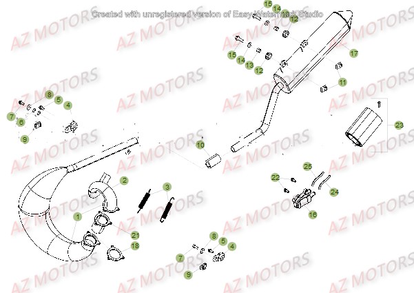 Echappement AZMOTORS PiÃ¨ces Beta 50 Motard TRACK - 2016