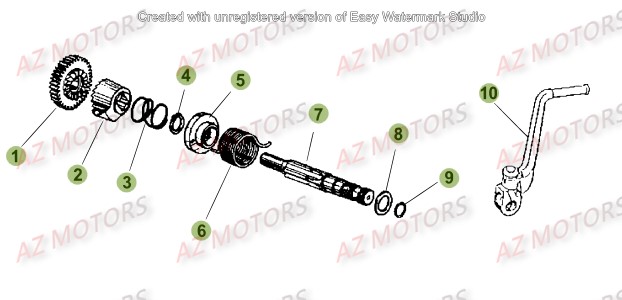 Kick Starter AZMOTORS PiÃ¨ces Beta 50 Motard TRACK - 2016