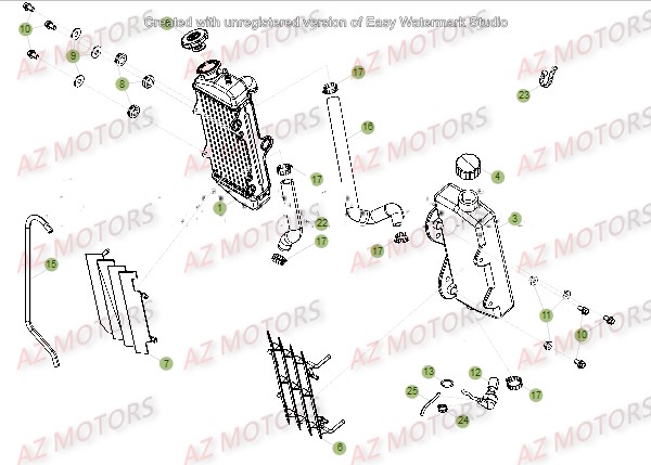 Radiateur AZMOTORS PiÃ¨ces Beta 50 Motard TRACK - 2016
