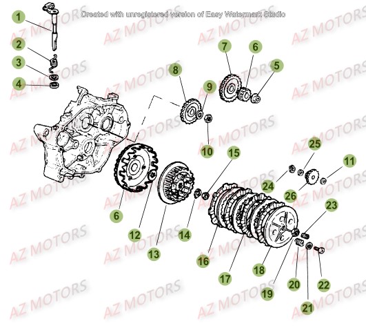 Transmission AZMOTORS PiÃ¨ces Beta 50 Motard TRACK - 2016