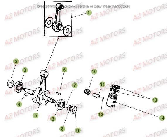 Vilebrequin AZMOTORS PiÃ¨ces Beta 50 Motard TRACK - 2016