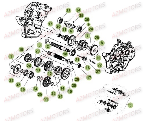 Boite A Vitesses AZMOTORS PiÃ¨ces Beta 50 Motard TRACK - 2017