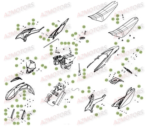 Carenages AZMOTORS PiÃ¨ces Beta 50 Motard TRACK - 2017