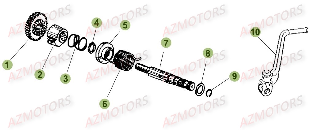 Kick Starter AZMOTORS PiÃ¨ces Beta 50 Motard TRACK - 2017