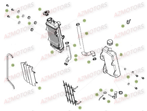 Radiateur AZMOTORS PiÃ¨ces Beta 50 Motard TRACK - 2017