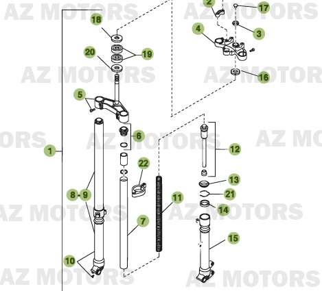 Fourche Du No 000 A 100001 AZMOTORS PiÃ¨ces Beta 50 Motard TRACK - 2011-2010