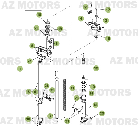 Fourche Du No 102301 A 199999 AZMOTORS PiÃ¨ces Beta 50 Motard TRACK - 2011-2010