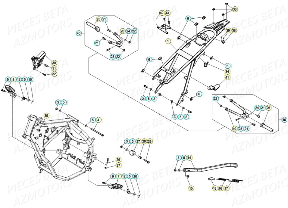 Accessoires Du Chassis AZMOTORS Pieces Beta 50 RR RACING - 2020