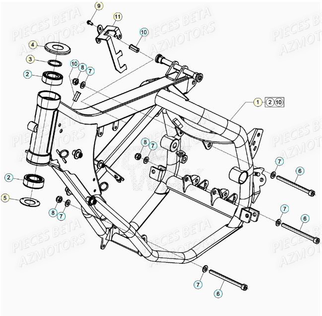 Chassis AZMOTORS Pieces Beta 50 RR RACING - 2021-2022
