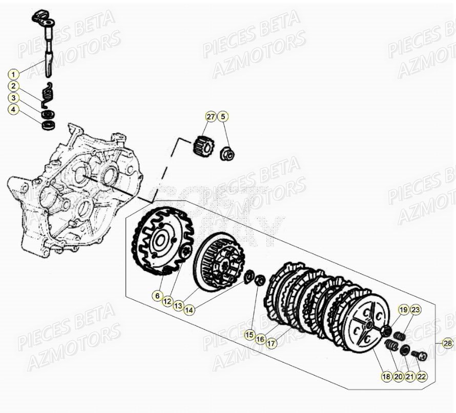 Embrayage AZMOTORS Pieces Beta 50 RR RACING - 2021-2022