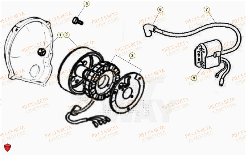 Allumage AZMOTORS Pieces Beta 50 RR RACING - 2023-2024