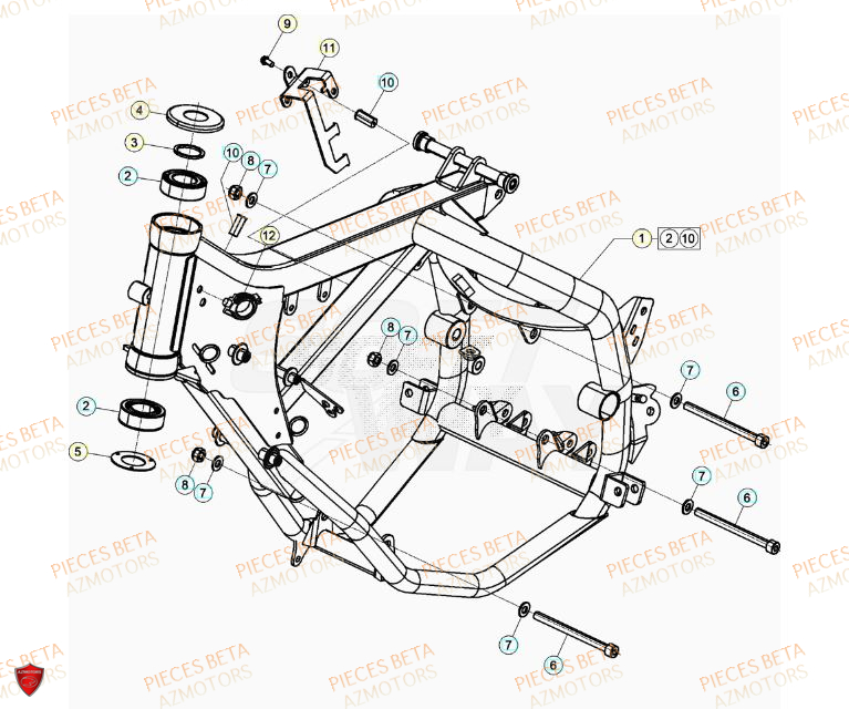 Chassis AZMOTORS Pieces Beta 50 RR RACING - 2023-2024