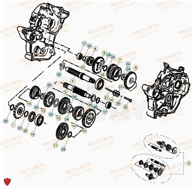Transmission AZMOTORS Pieces Beta 50 RR RACING - 2023-2024
