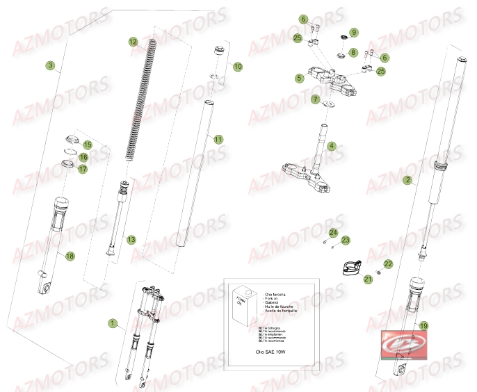 Fourche No Serie 2000101 A 200875 AZMOTORS PiÃ¨ces Beta RR 50 STANDARD - 2014
