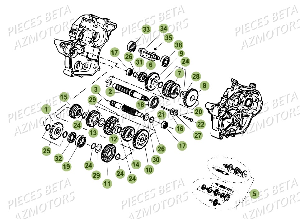 Boite A Vitesses AZMOTORS PiÃ¨ces Beta RR 50 STANDARD - 2017