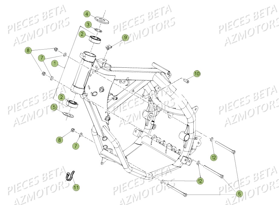 Chassis AZMOTORS PiÃ¨ces Beta RR 50 STANDARD - 2017
