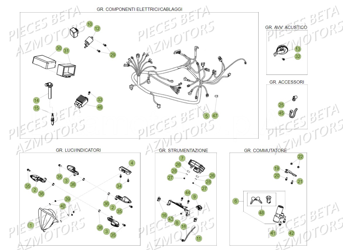 Systeme Electrique AZMOTORS PiÃ¨ces Beta RR 50 STANDARD - 2017