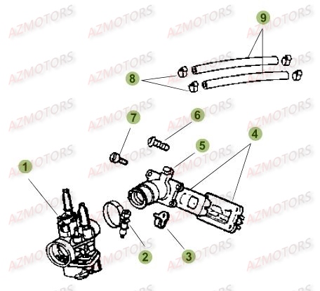 Carburateur AZMOTORS PiÃ¨ces Beta RR 50 STANDARD - 2018