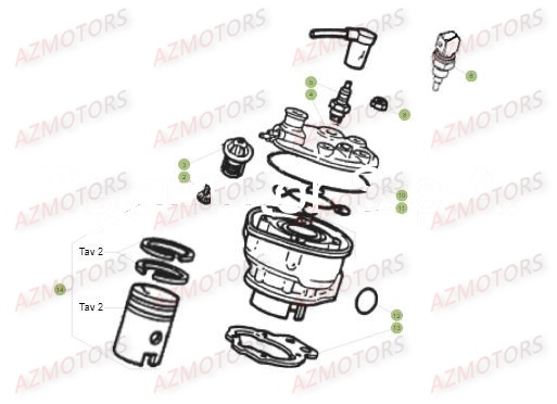 Cylindre AZMOTORS PiÃ¨ces Beta RR 50 STANDARD - 2018