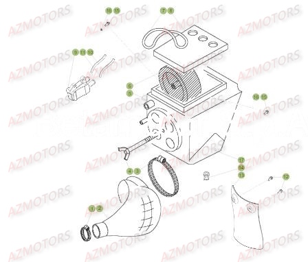Filtre A Air AZMOTORS PiÃ¨ces Beta RR 50 STANDARD - 2018