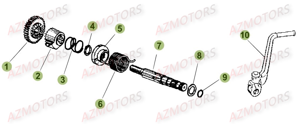 Kick Starter AZMOTORS PiÃ¨ces Beta RR 50 STANDARD - 2018