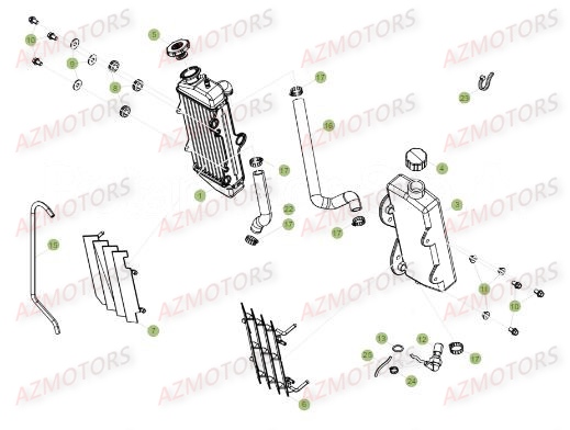Radiateur AZMOTORS PiÃ¨ces Beta RR 50 STANDARD - 2018