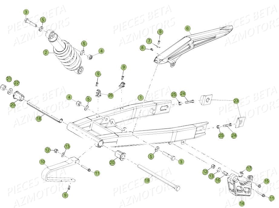 Bras Oscillant AZMOTORS PiÃ¨ces Beta RR 50 STANDARD - 2019