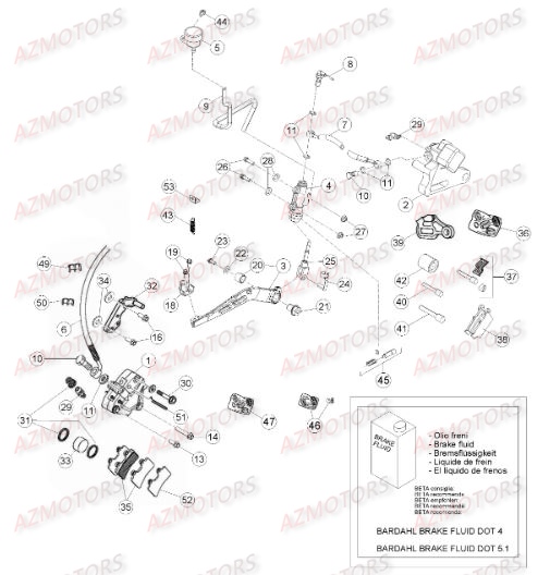 PASTILLES PINCE 25.03067/73 - BETA pour FREINS de 50 SM SPORT 15