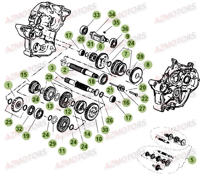 Boite A Vitesses AZMOTORS PiÃ¨ces Beta RR 50 MOTARD SPORT - 2016