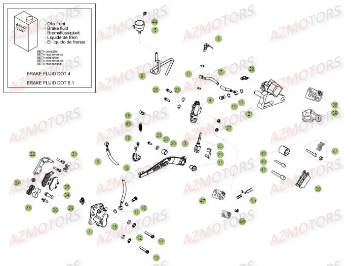 PASTILLES PINCE 25.03067/73 - BETA pour FREINS de 50 SM SPORT 16