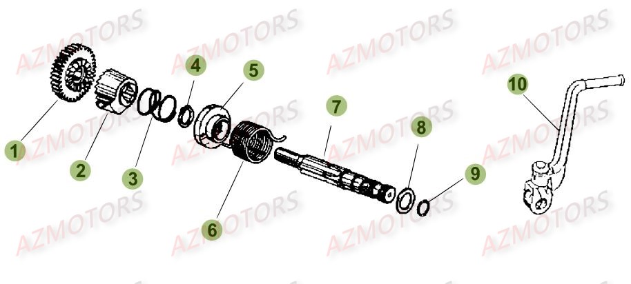 Kick Starter AZMOTORS PiÃ¨ces Beta RR 50 MOTARD SPORT - 2016