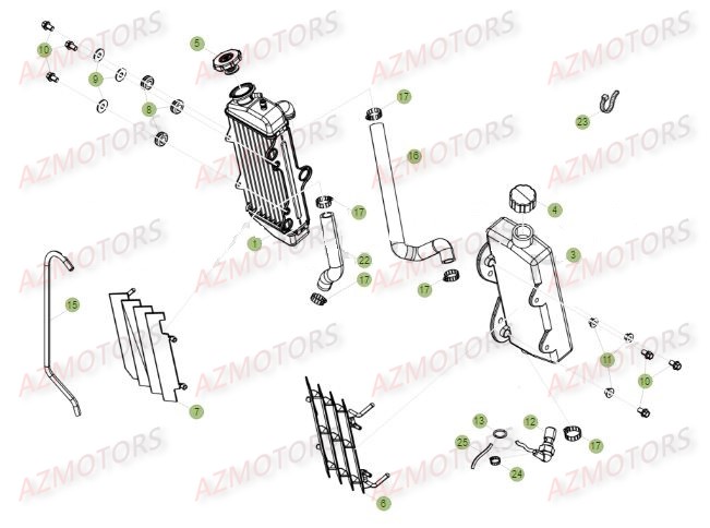 Radiateur AZMOTORS PiÃ¨ces Beta RR 50 MOTARD SPORT - 2016