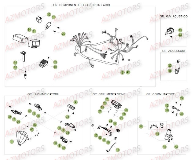 Systeme Electrique AZMOTORS PiÃ¨ces Beta RR 50 MOTARD SPORT - 2016