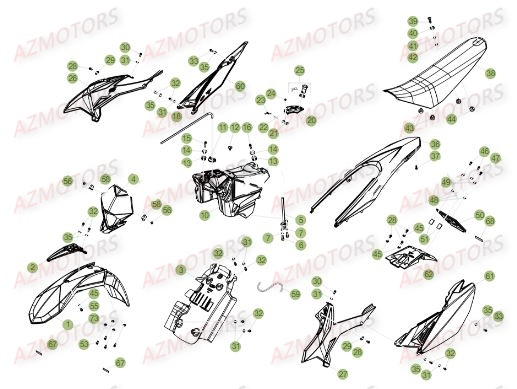 Carenages AZMOTORS PiÃ¨ces Beta RR 50 MOTARD SPORT - 2017