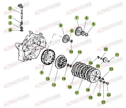 Embrayage AZMOTORS PiÃ¨ces Beta RR 50 MOTARD SPORT - 2017