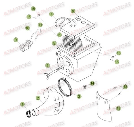Filtre A Air AZMOTORS PiÃ¨ces Beta RR 50 MOTARD SPORT - 2017