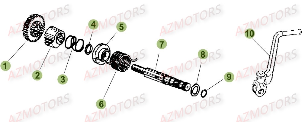 Kick Starter AZMOTORS PiÃ¨ces Beta RR 50 MOTARD SPORT - 2017