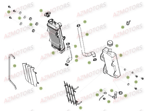 Radiateur AZMOTORS PiÃ¨ces Beta RR 50 MOTARD SPORT - 2017